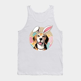 Beagle with Bunny Ears Enjoys Festive Easter Season Tank Top